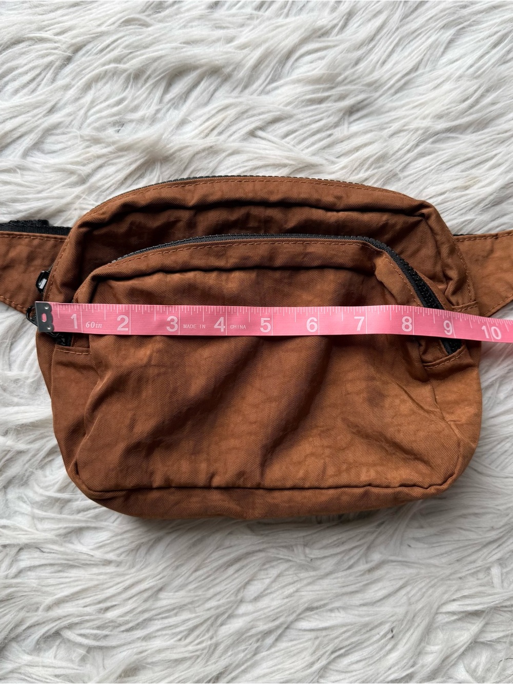 BAGGU Fanny Pack Brown Rust Nylon Crossbody Belt Waist Bag - Picture 9 of 11